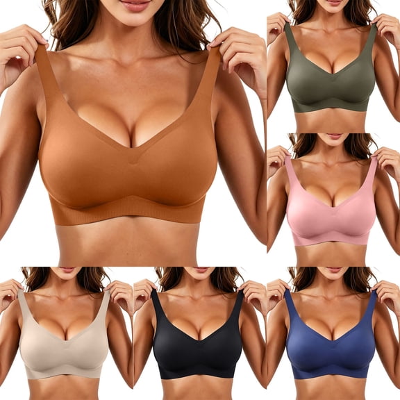 Bixock Sport Bra for Women Push Up Bra Wireless Bra Medium Padding Lace Thin Straps Lift Support Breathable Daily Office Women Under Wear