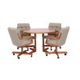 thumbnail image 3 of Caster Chair Company 5-Piece 42x42 Caster Dining Set Wood Edge Laminate Table Top & Toast Chairs, 3 of 25