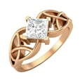 thumbnail image 2 of Mooneye 0.75 Ctw Square Moissanite Diamond 925 Sterling Silver Rose Vermeil Celtic Women Gifts Ring, 2 of 7