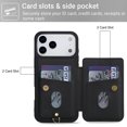 thumbnail image 3 of Tianyeda for iphone 17 Pro Case Flower Wallet Card Holder Leather Flip Cover Long/Short Lanyards with Stand Black, 3 of 5