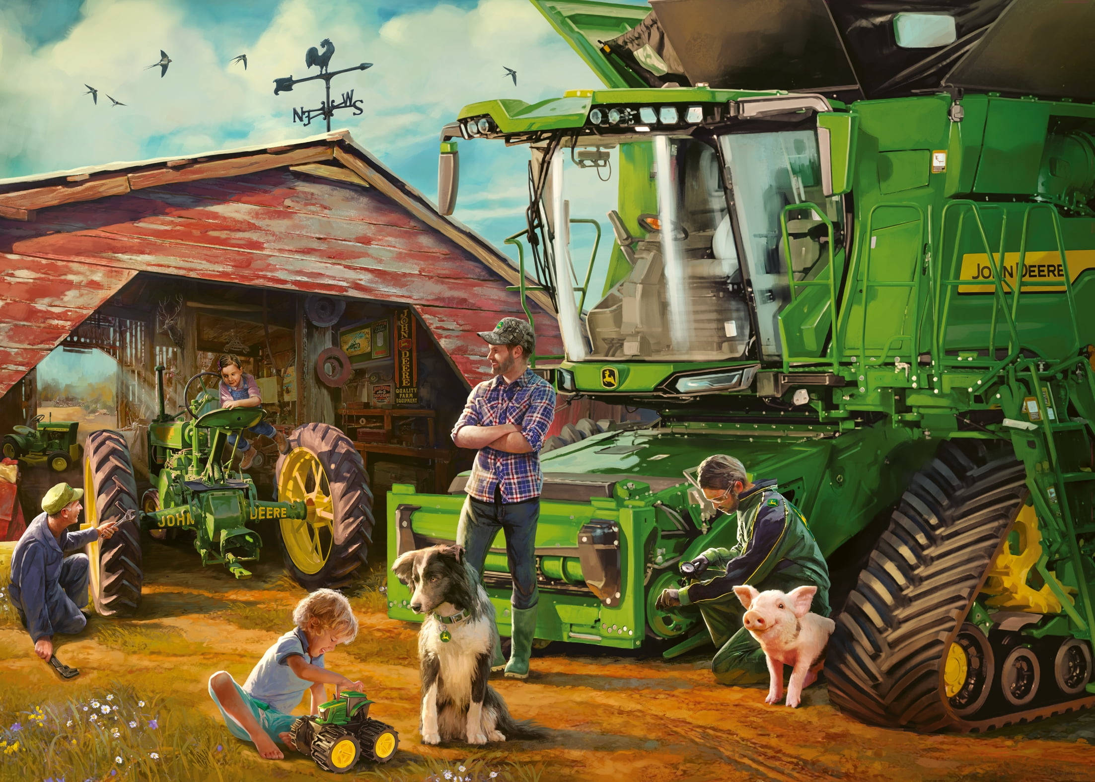 Ravensburger Great Outdoors Puzzle Series, John Deere Then & Now, 300 Piece Jigsaw Puzzle