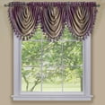 thumbnail image 2 of Woven Trends Valances for Windows, Ombre Curtains Modern Semi-Sheer Valance, Luxurious Window Treatment for Livingroom, Bedroom and Kitchen, 46" x 42" Single Waterfall Valance, Purple, 2 of 2