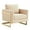 Beige, variant on LeisureMod Accent Arm Chair Upholstered in Velvet with Gold Stainless Steel Sled Base and Removable Back and Seat Cushion No Assembly for Home, Bedroom, Office Lincoln Collection in Black