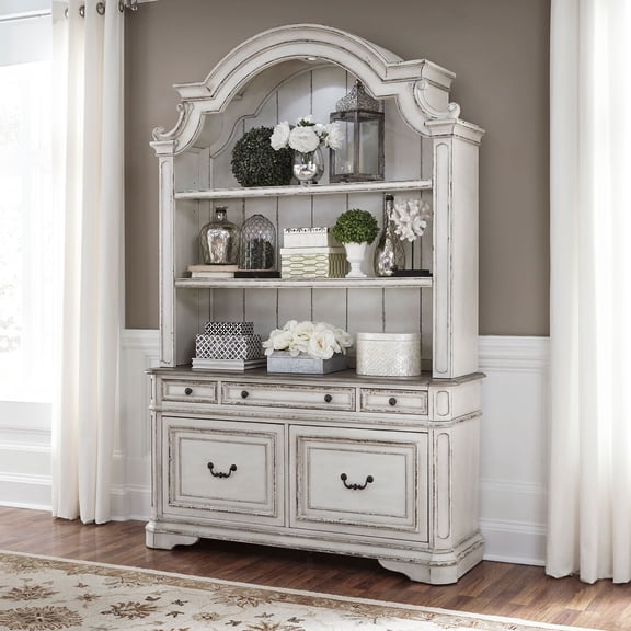 Liberty Furniture Magnolia Manor Opt Credenza & Hutch - White