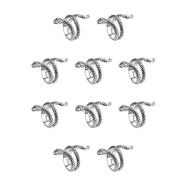 Guardurnaity Anillos de personalidad Modelado Amistad Anillo Aleación Joyería Suministro Primavera Serpiente Serpiente de primavera 10piezas