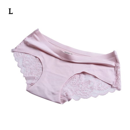 

Women Lace Edge Panty Breathable Elastic Waist Girl Briefs Band Moisture Wicking