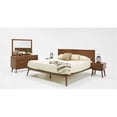 thumbnail image 4 of Modrest Carmen 83x83" Modern Rubber Wood Eastern King Bed in Walnut, 4 of 4
