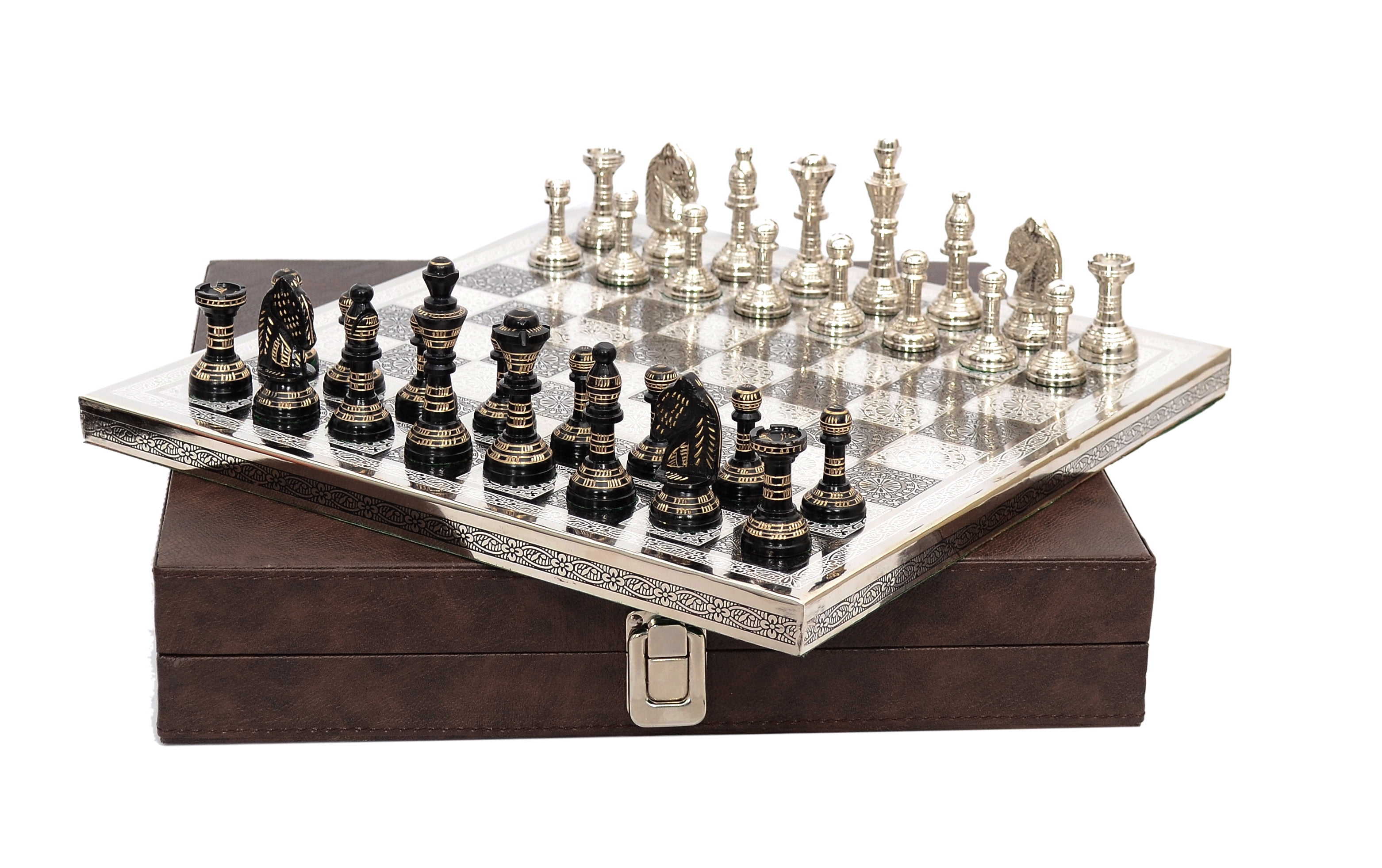 Blessings Decor Collectible Premium Metal Brass Chess Board Game Set Brass  Chess Pieces Men with Free Complimentary Box