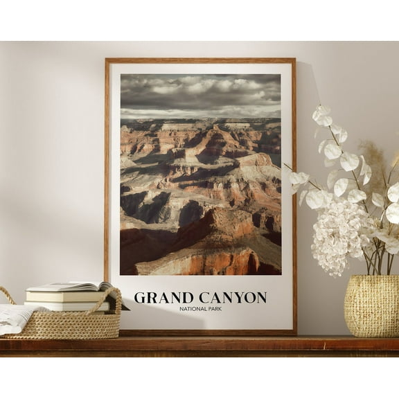 Rustic Grand Canyon National Park Print, Country Travel Poster, Scenic United States Wall Art, Modern Minimalist Decor, Gift For Friend Wall Art, Modern Wall Decor, 8x12 UNFRAMED