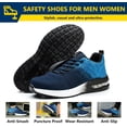 thumbnail image 6 of XQJ Steel Toe Shoes for Men Women Anti-Puncture Slip Resistant Work Shoes Lightweight Safety Shoes Blue Size 10, 6 of 8