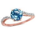 thumbnail image 3 of Star K � Round 7mm Blue Topaz Bypass solitaire engagement promise ring, 3 of 9