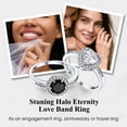 thumbnail image 5 of Bestyle Women 1 Carat Black Round-Cut Created Diamond Ring Eternal Love Wedding Band Gemstone Sterling Silver Rings for Her Wife Girlfriend, Size 11, 5 of 9