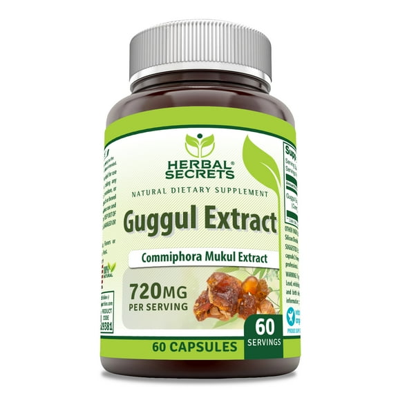 Herbal Secrets Guggul Extract 720 Mg Per Serving 60 Capsules Supplement | Non-GMO | Gluten Free | Made in USA