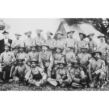 24x36 gallery poster, Gandhi with the stretcher-bearers of the Indian Ambulance Corps during the Boer War