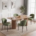 thumbnail image 4 of EOP Upholstered Dining Chairs Set of 4, Mid-Century Modern Dining Room Chairs with Curved Backrest and Metal Legs, Chair Kitchen for Dining Room, Green, 4 of 12