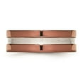 thumbnail image 3 of Stainless Steel 8mm Men's Brown IP-plated Matte Brushed Finish Center Wedding Band Ring Size 11, 3 of 7
