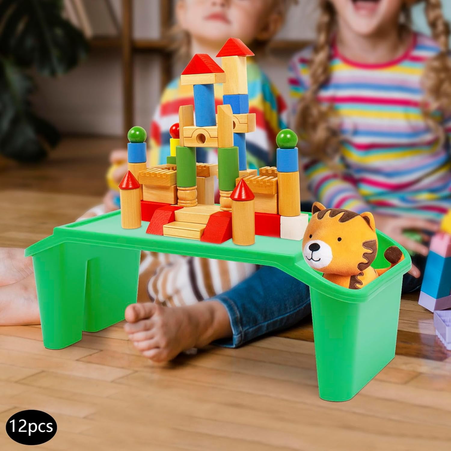 4/6/12pcs Kids Lap Desk Tray Plastic Breakfast Laptop Trays with Storage Portable Activity Table with Side Pockets/Slot Portable Lap Bed Table for Writing Eating Game Snacks