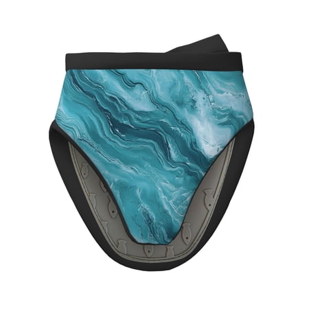Non-Slip Mini Oven Mitts With Duck Beak Design Are Easy To Take Off And Wear And Easy To Hang For Oven Pot Tripod Barbecue Casserole Teal Marble_3 1 Pc