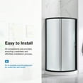 thumbnail image 4 of Ove Decors Breeze 32 in x 32 in x 77 in H Curved Corner Shower Kit with Frosted Glass, Walls, Base and Matte Black Hardware, 4 of 17