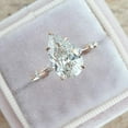 thumbnail image 2 of 2.5CT Pear Cut Dainty Pave Setting Solitaire Moissanite Engagement Ring in 10K Rose Gold, 2 of 5