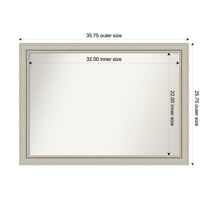 Amanti Art Custom Wall and Bathroom Mirror (25.75 x 35.75 in.), Romano Silver Narrow Frame