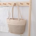 thumbnail image 3 of InsCrazy Tote Bag Handbag Cotton Rope Woven Handbag Large Capacity Daily Versatile Shoulder Bag Spliced Color Casual Woven Bag Beach Bag, 3 of 9
