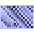 thumbnail image 1 of Ahgly Company Machine Washable Indoor Rectangle Checkered Blue Modern Area Rugs, 5' x 8', 1 of 4