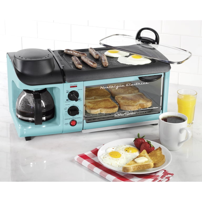 Nostalgia 3-in-1 Breakfast Station, Includes Coffeemaker, Toaster
