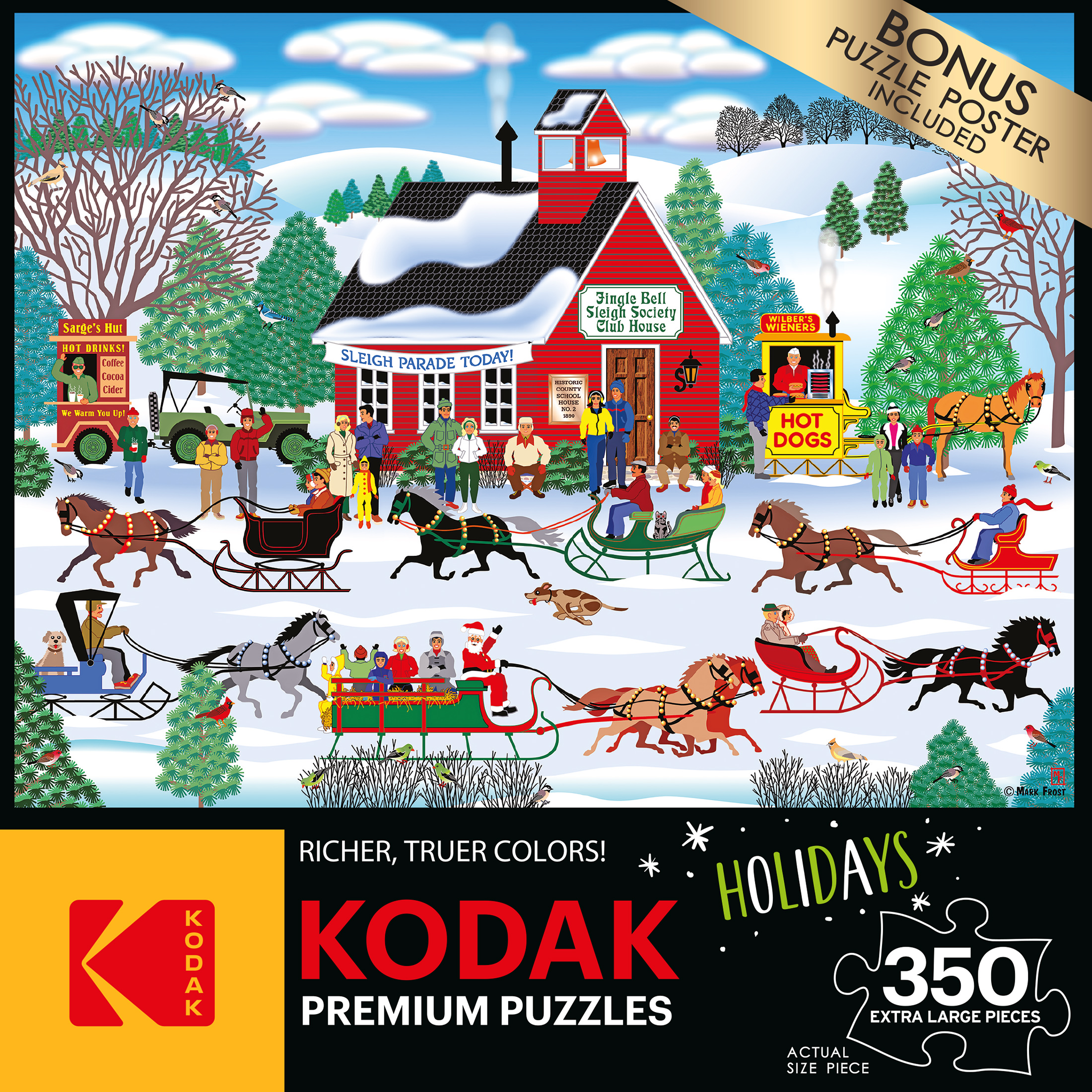 Roseart Kodak 350 Piece Jingle Bell Sleigh Society Interlocking Jigsaw Puzzle