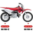 thumbnail image 5 of 3.00-12 80/100-12 Rear 2.50-14 60/100-14 Front Tire Inner Tube Works with 90cc 110cc 125cc SSR CRF70 CRF110 XR70 KLX110 KX60 KX65 KX110 JR80 RM60 TTR90 TTR110 PW80 Dirt Pit Bike Off Road Motocross, 5 of 9