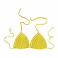 thumbnail image 1 of Hemlock Solid Color Hand Crochet Bikini Tops, Solid Color Hand Crochet Bikini Top, Euramerican Style, Summer Swimsuit, Yellow Euramerican Swimsuit, Yellow L, Size S-L, 1 of 4
