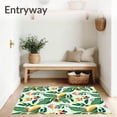 thumbnail image 3 of ODIKA 2'x3' Machine Washable Non-Slip Area Rug, Forest Friends Whimsical Deer and Fox Interlocking Leaf Motif High Traffic Rug, Green, 725483, 3 of 7
