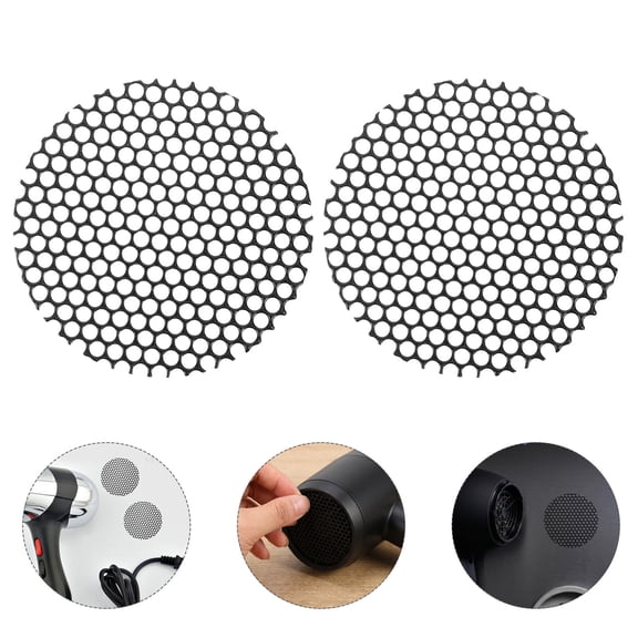 OUNONA 2-Pack Black Hair Dryer Protective Mesh Rear Covers, Back Plates for Enhanced Performance and Use