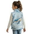 thumbnail image 2 of Xixirimido Sea Turtle Jellyfish Blue Pattern Boys Girls Full Zip Fleece Vest Sleeveless Stand Collar Outwear Warm Jacket with Pockets for 11-12, 2 of 7