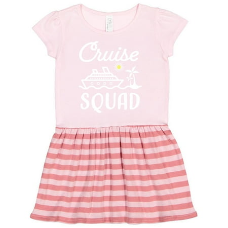 

Inktastic Cruise Squad with Vector Cruise Ship and Palm Trees Gift Toddler Girl Dress