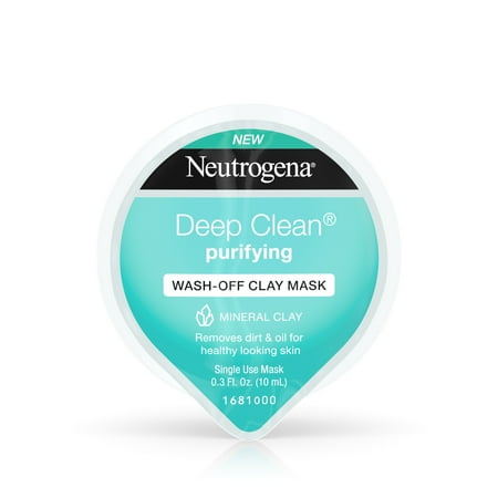 - Neutrogena Deep Clean Purifying Wash-Off Clay Face Mask, 0.3 fl. oz