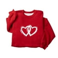 thumbnail image 4 of Enjoytime Valentines Womens Sweatshirts Lover Heart Print Crewneck Long Sleeve Blouse Lightweight Cute Casual Pullover Tops Red M, 4 of 6