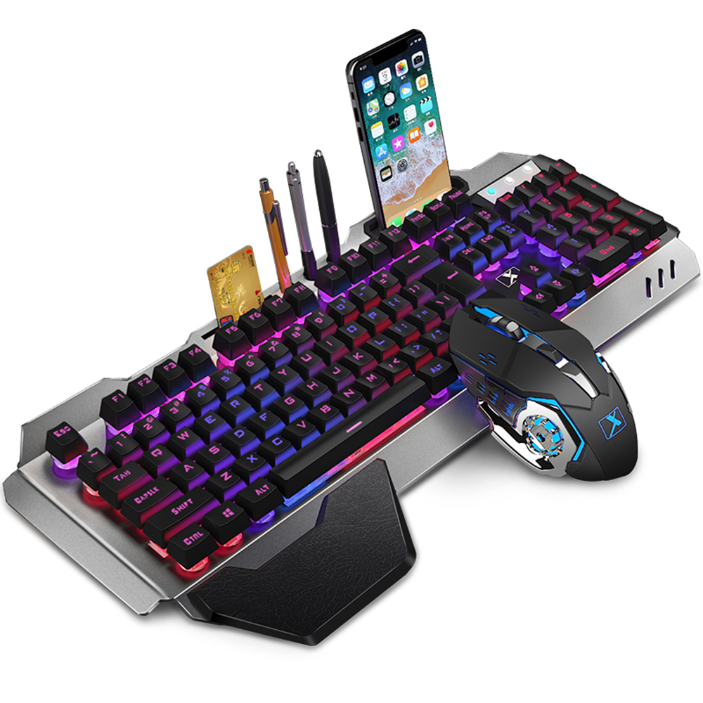 K680 Wireless Gaming Keyboard Mouse RGB Backlit Metal Panel