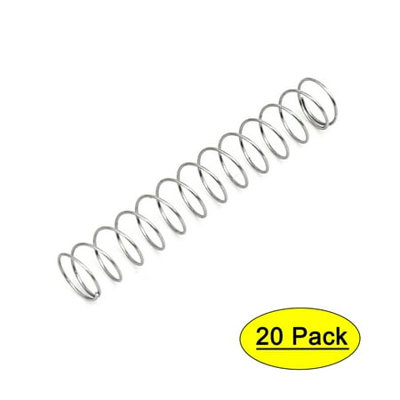 

0.3mmx5mmx30mm 304 Stainless Steel Compression Springs Silver Tone 20pcs