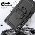 thumbnail image 4 of Funda para Samsung Galaxy Tab S10 Plus 12.4 pulgadas 2024/S9 FE Plus/S9 Plus 2023, funda protectora resistente a prueba de golpes con protector de pantalla, soporte giratorio de 360°, correa de mano, 4 of 9
