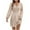 Khaki, variant on Women's Fall Winter Casual V-Neck Lace Openwork Scale Texture Solid Color Long Sleeve Sweater Dress, Elegant Knit Dress with Unique Details for Women,Black,L