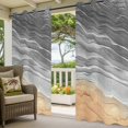 thumbnail image 5 of Outdoor Curtains for Patio Waterproof, Grey Ombre Coastal Windproof Pravicy Outside Porch Blackout Curtain, Summer Nautical Beach Ocean Seaside Sun Blocking Grommets Curtains for Cabana 54"x84", 5 of 9