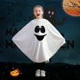 thumbnail image 5 of GYRATEDREAM Toddler Kid Baby Girls Boys Halloween Costume White Ghost Smile Cape Glow in The Dark Cloak Fancy Party Cosplay with Hat 1-6T, 5 of 12