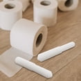 thumbnail image 2 of Accesorio de baño Soporte de plástico para papel higiénico con varilla y bisagra de cartón, color blanco, 2 unidades, 2 of 6