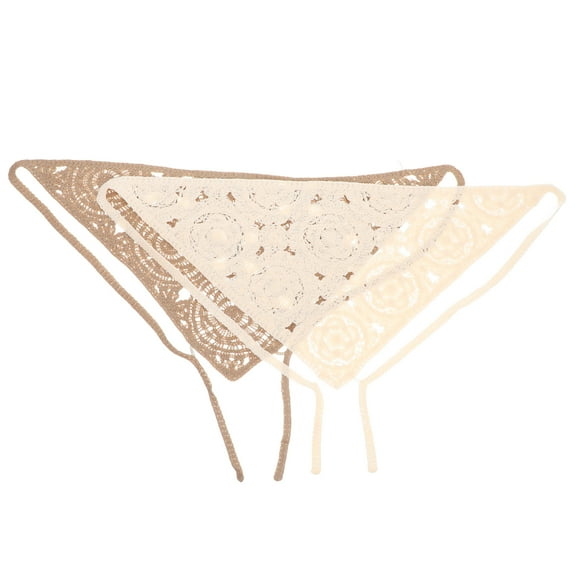 2 pcs Crochet Bandana Headband Triangle Hair Scarf Decorative Hair Bandana for Women