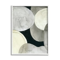 Stupell Industries Collage of Circular Shapes Opaque Layered Arrangement Modern Painting White Framed Art Print Wall Art, 11 x 14, Design by Vision Studio