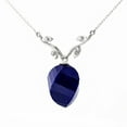 thumbnail image 2 of Galaxy Gold 14K White Gold Natural Diamonds and Large Twisted Briolette Sapphire Pendant Necklace - September Birthstone - Truth & Nobility - 16" to 24" - Fine Jewelry for Women, 2 of 5