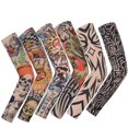 thumbnail image 1 of Juego de 6 piezas de mangas de protección solar para brazos, tatuajes temporales falsos, protección solar para mujeres, hombres, baloncesto, golf, deportes al aire libre, ciclismo, conducción, diseños, 1 of 5