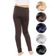 thumbnail image 3 of Stretch Is Comfort Girl's Plush Minky Fleece Lined Thermal Warm Leggings | Child Size 4-16, 3 of 7