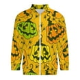 thumbnail image 3 of Lightweight Jacket for Men - Halloween Pumpkin Fun Cuteness Casual Zip Up Bomber Jacket Men Spring Fall Windbreaker Coat with Pocket, 3 of 6